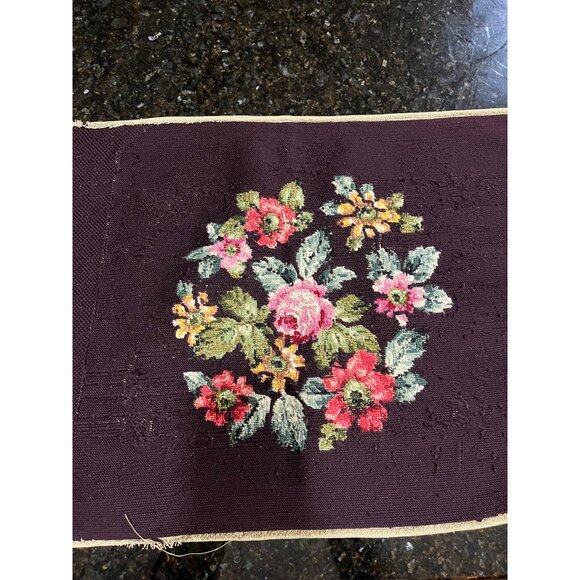 Floral Needlepoint Piece for Framing, Chair Stool Cover, Pillow - Picture 6 of 6